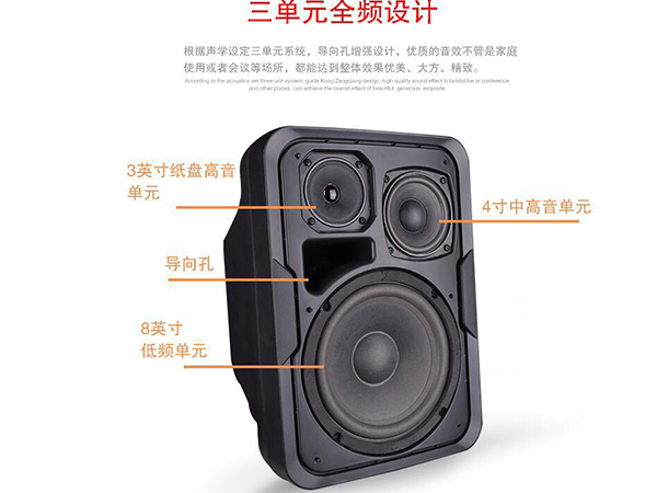 三分频专业会议室音响 极悦娱乐M2音箱